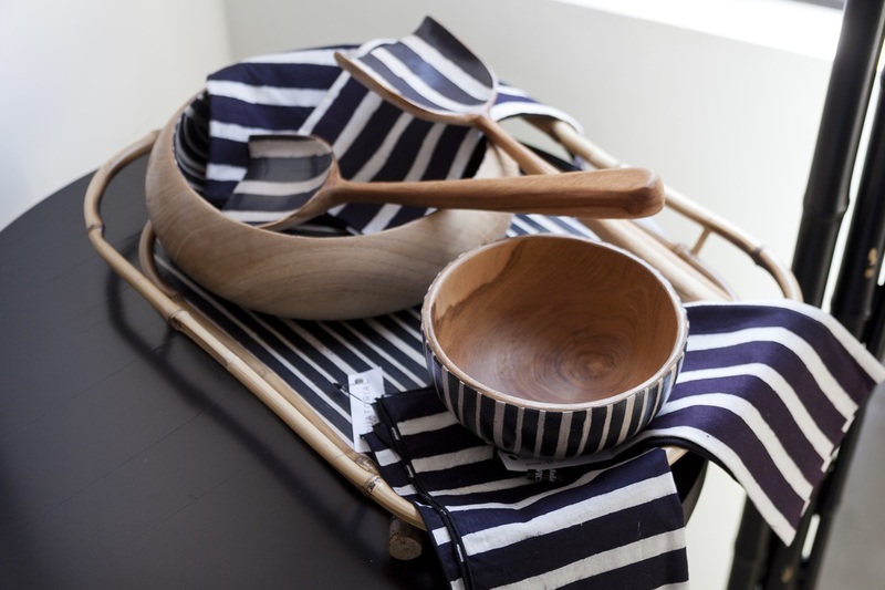 Kitchen supplies with modern batik design from Warwick Purser's Equatorial Design.