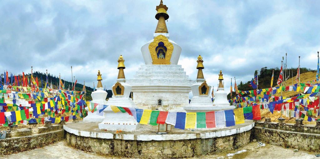 Panorama of a view in Bhutan