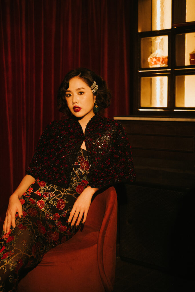 The runway unveiled Shanghai ’62, a mesmerising bridal collection inspired by the moody sophistication and quietly intense desire of 1960s Shanghai and In the Mood for Love. Each creation reflected the magnetic charm of East meets West, where traditional silhouettes were reimagined through modern tailoring, and the delicate tension between restraint and rebellion, where soft femininity was contrasted with bold architectural lines. From intricately embroidered and beaded gowns to velvet tops paired with appliqued French lace skirts, every stich and piece speaks of craftsmanship and artistry.