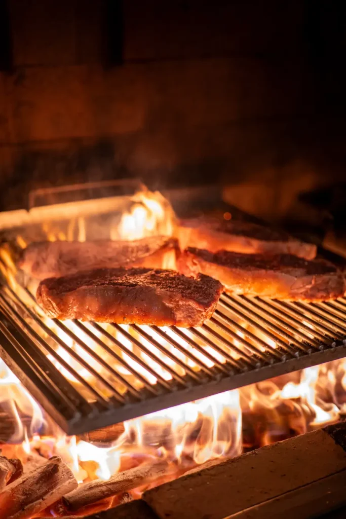 Striploin on fire