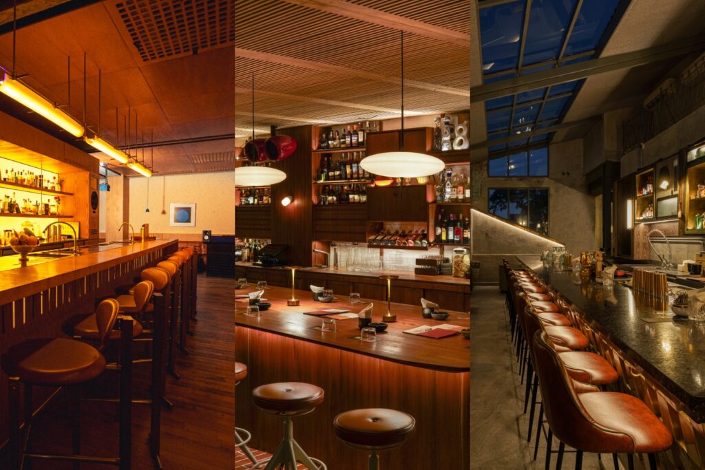 From left to right: Hats Bar, Modernhaus, and The Golden Tooth.